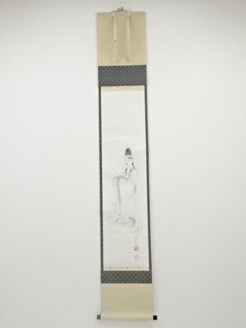 JAPANESE HANGING SCROLL / HAND PAINTED / KANNON